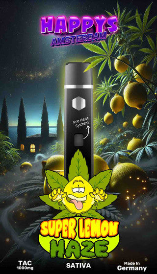 Happys Amsterdam - TAC Vape 1000mg - Super Lemon Haze
